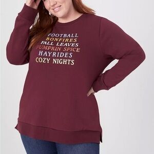 Lane Bryant Burgundy Cozy Sweatshirt